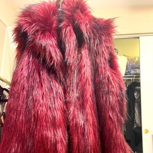 Long fur vest coat